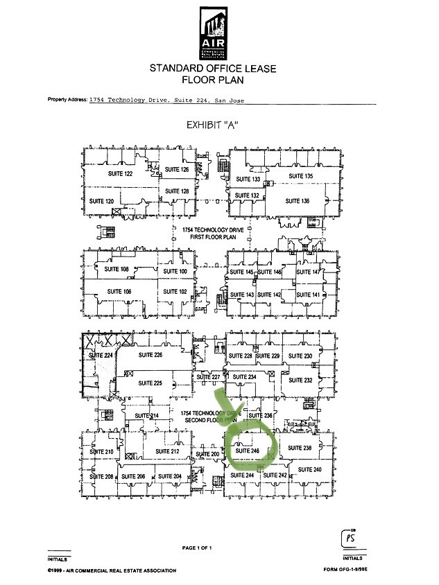 1754 Technology Dr, San Jose, CA 95110 - Unit 246 -  - Floor Plan - Image 1 of 1