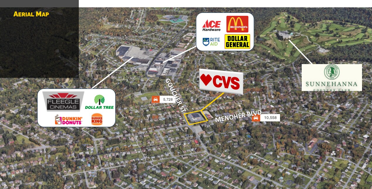 1650 Menoher Blvd, Johnstown, PA for sale Aerial- Image 1 of 1