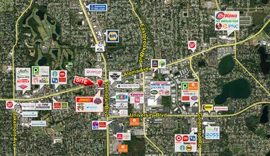 490 N Semoran Blvd, Winter Park, FL - aerial  map view