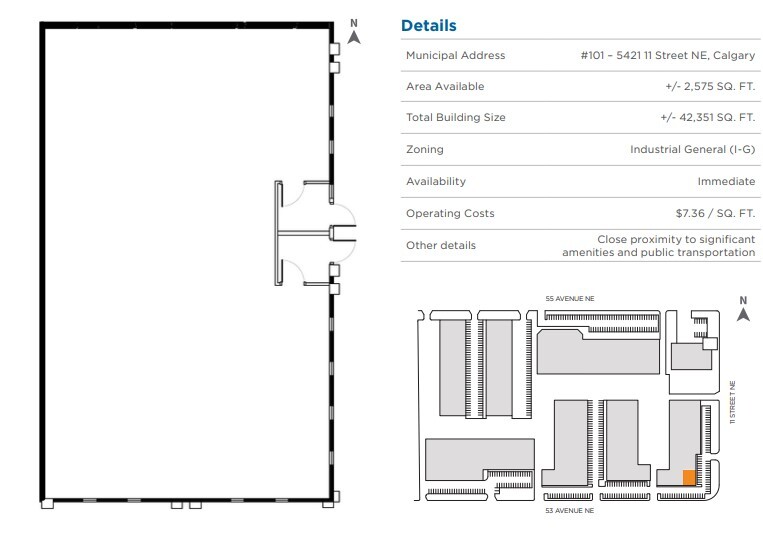 5421 11th St NE, Calgary, AB for lease Floor Plan- Image 1 of 1