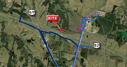 2507 Highway 82, Bells, TX - aerial  map view