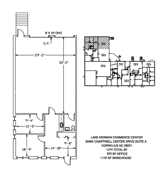 20464 Chartwell Center Dr, Cornelius, NC for lease - Floor Plan - Image 2 of 9