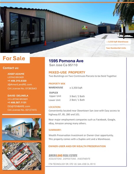 1595 Pomona Ave, San Jose, CA for sale - Building Photo - Image 3 of 19