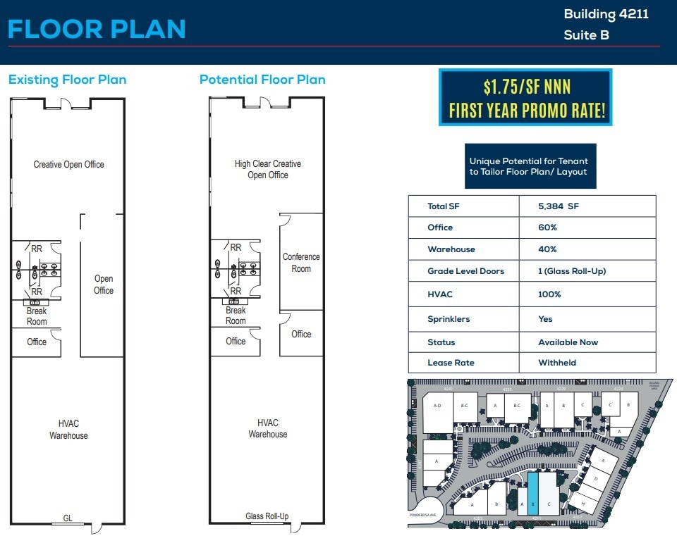 4211 Ponderosa Ave, San Diego, CA for lease Floor Plan- Image 1 of 1