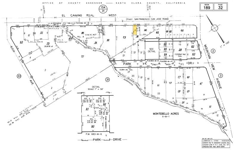 1407 W El Camino Real, Mountain View, CA for sale - Plat Map - Image 2 of 2