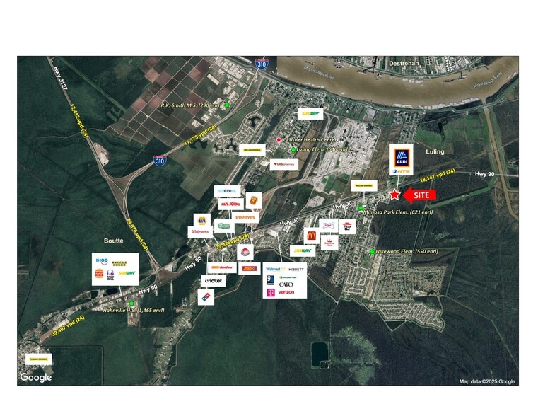 12125 Highway 90, Luling, LA for lease - Aerial - Image 2 of 3