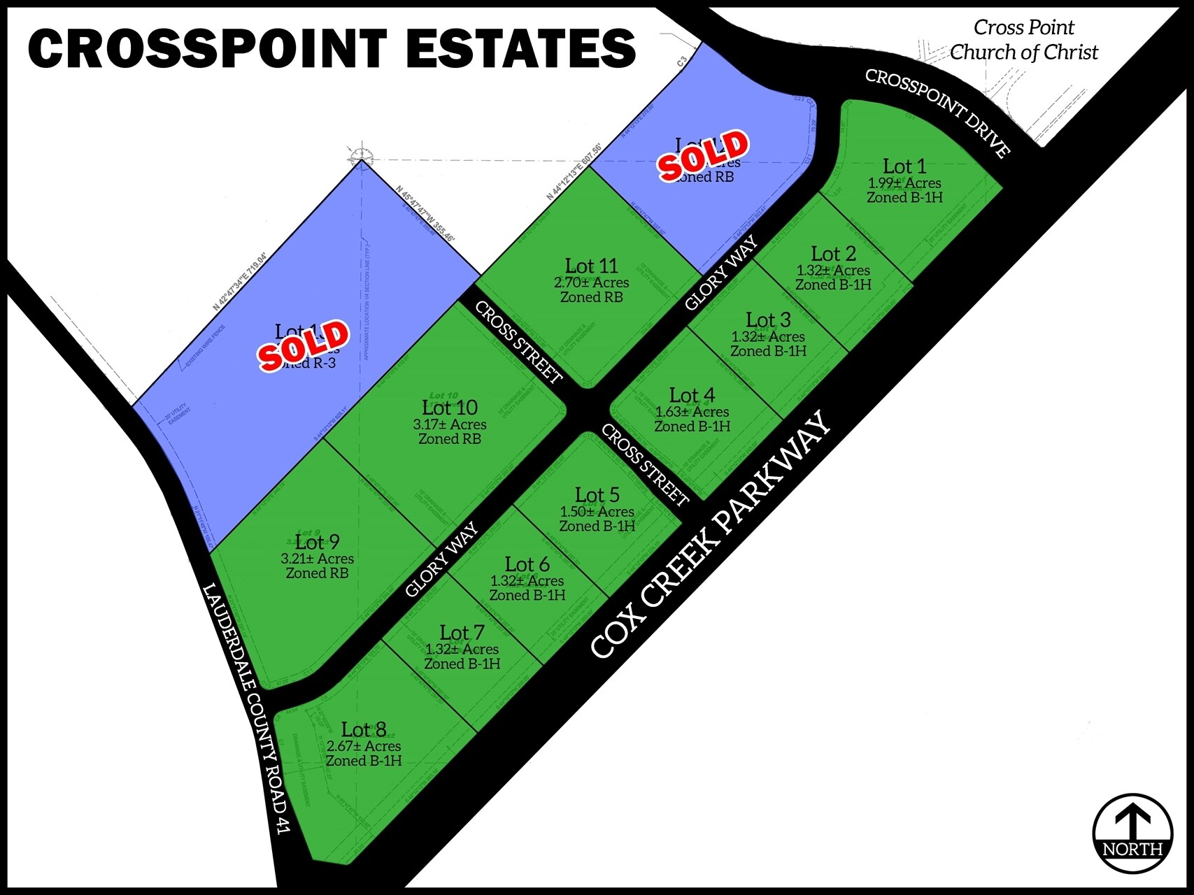 Cox Creek Pky & Crosspoint St, Florence, AL for sale Primary Photo- Image 1 of 1