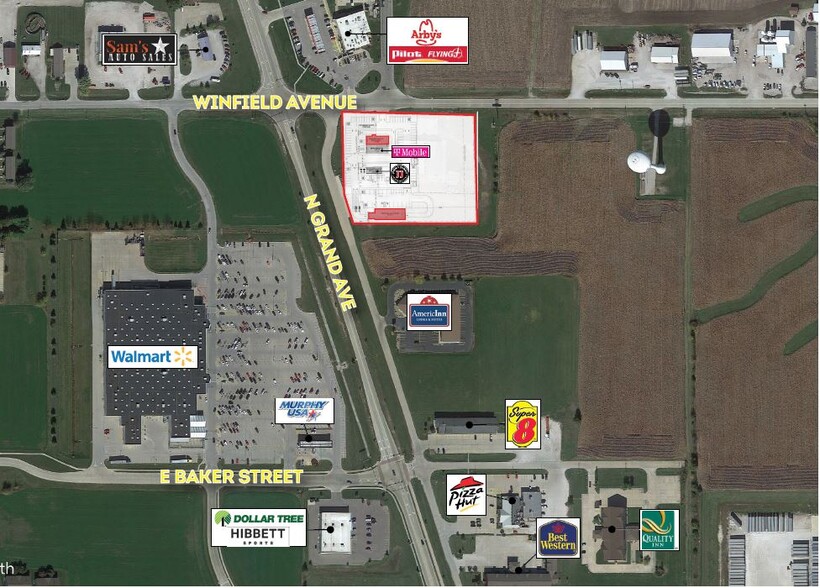 1210 N Grand Ave, Mount Pleasant, IA for lease - Aerial - Image 1 of 1