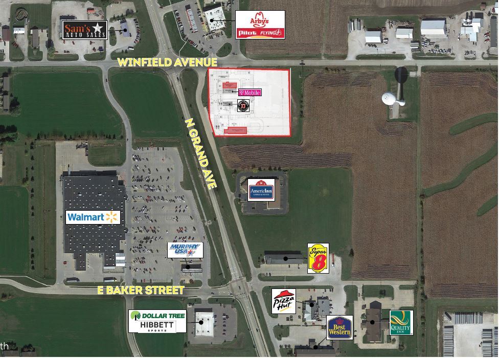 1210 N Grand Ave, Mount Pleasant, IA for lease Aerial- Image 1 of 2