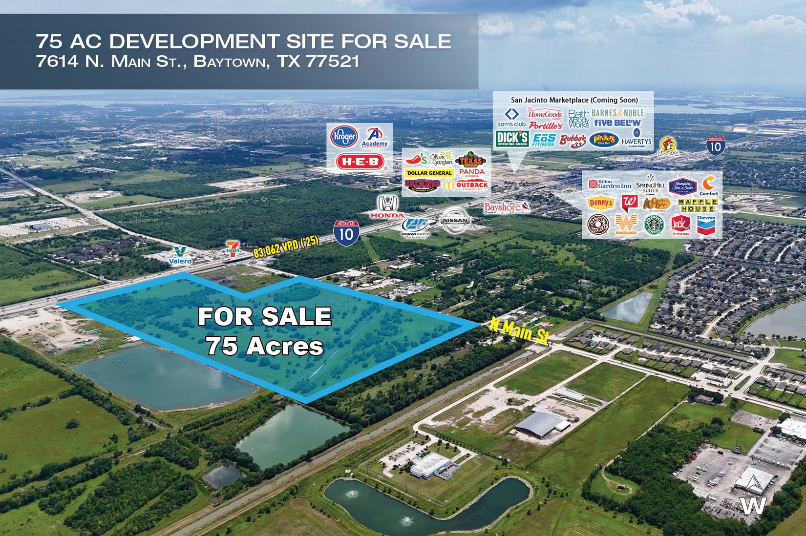 7614 Main st, Baytown, TX for sale Aerial- Image 1 of 5