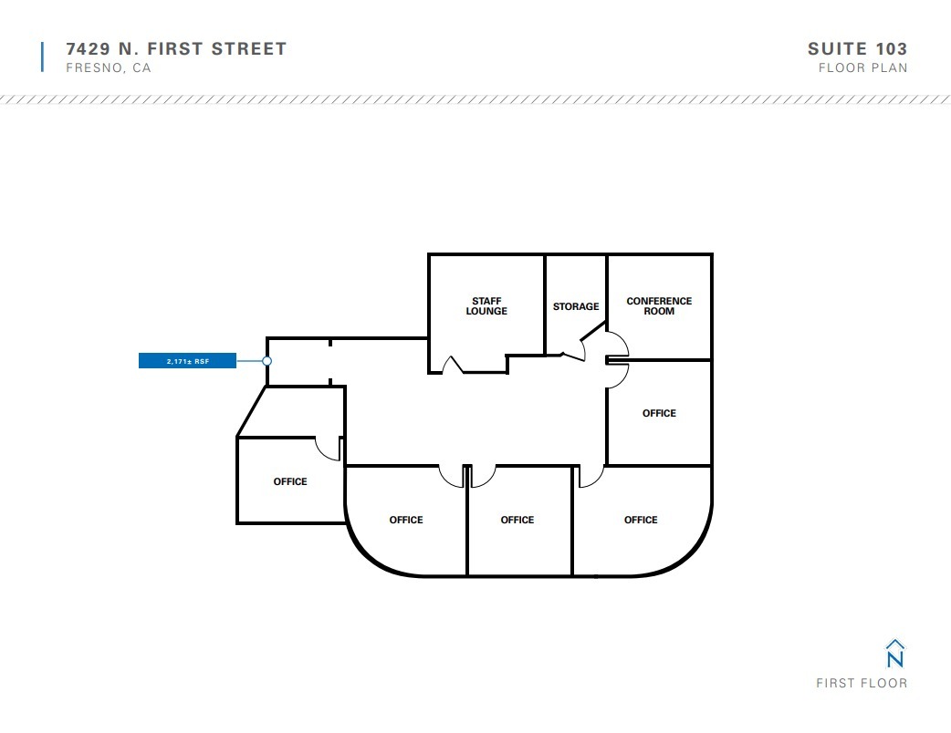 7461 N 1st St, Fresno, CA for lease Floor Plan- Image 1 of 1