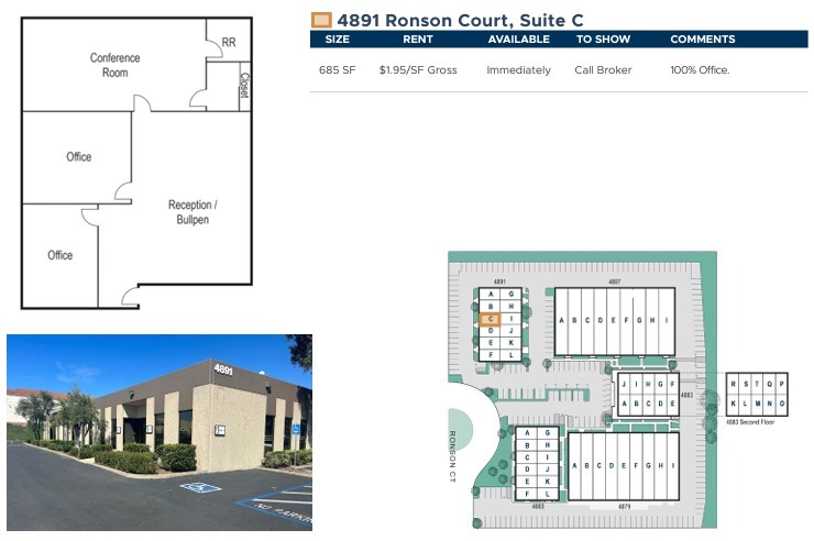 4883 Ronson Ct, San Diego, CA for lease Floor Plan- Image 1 of 1