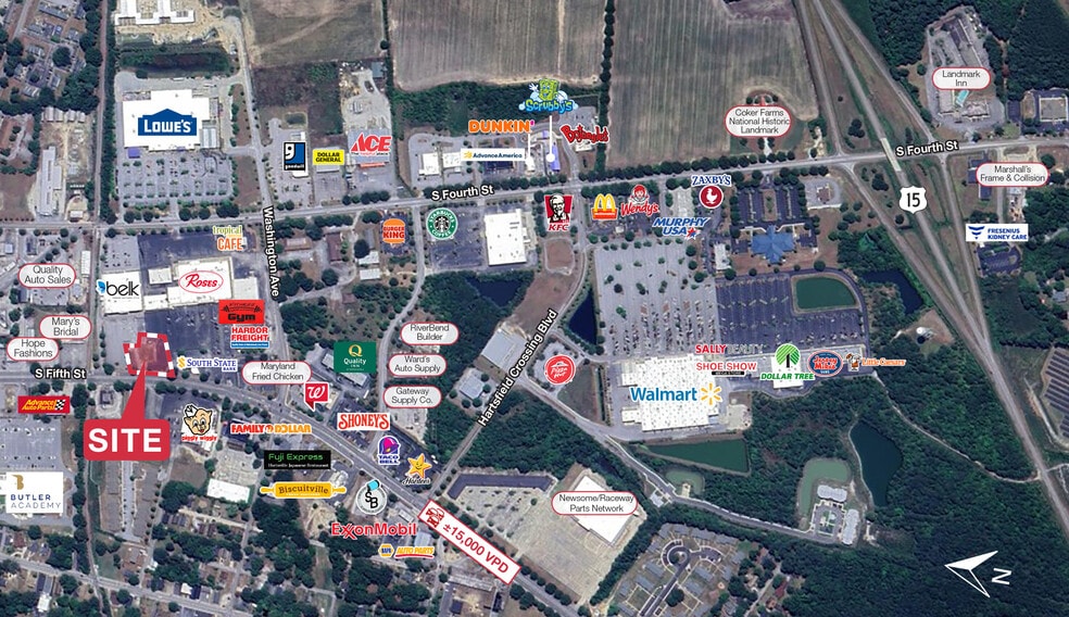 S Fifth St, Hartsville, SC for sale - Aerial - Image 2 of 3