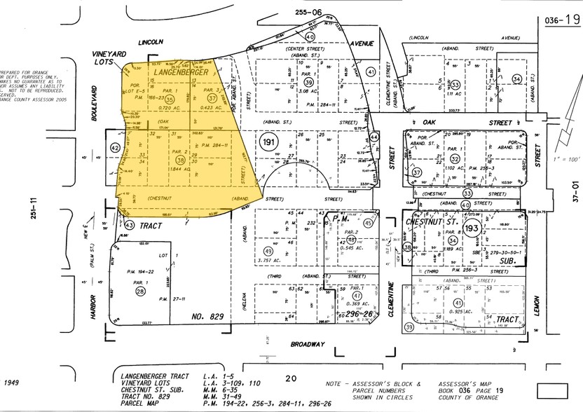 102-184 S Harbor Blvd, Anaheim, CA for sale - Plat Map - Image 1 of 1