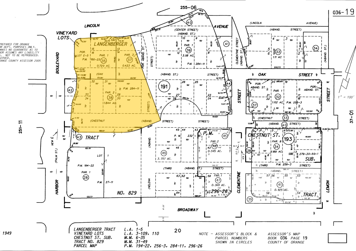 102-184 S Harbor Blvd, Anaheim, CA for sale Plat Map- Image 1 of 1