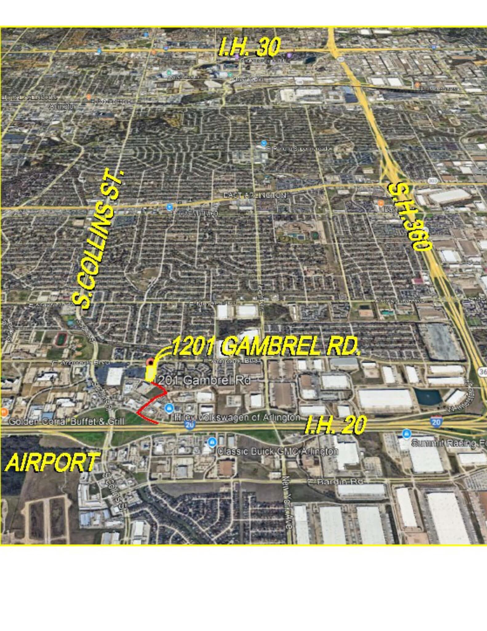 1201 Gambrel Rd, Arlington, TX for sale Aerial- Image 1 of 5