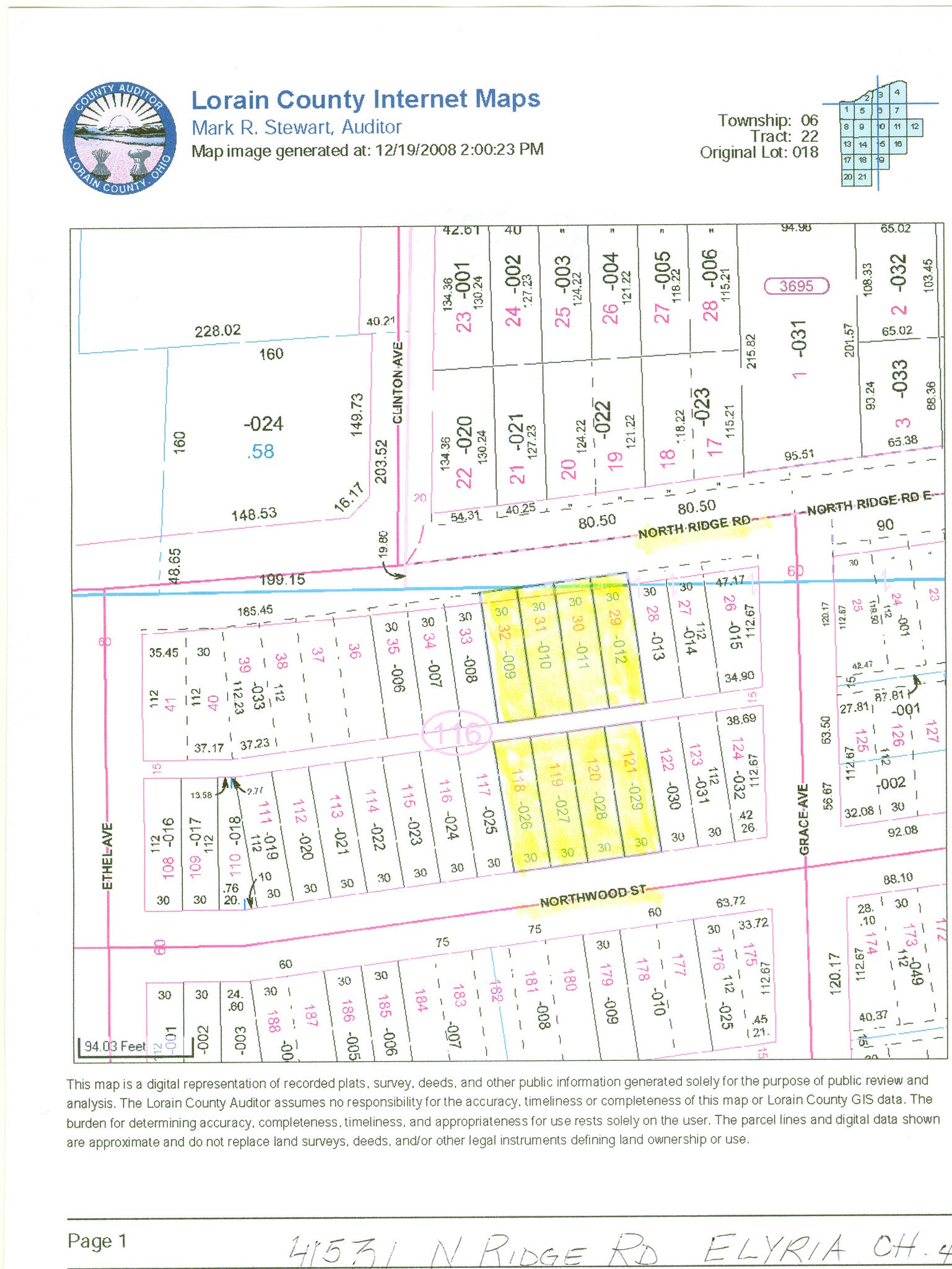 41531 N Ridge Rd, Elyria, OH for sale Plat Map- Image 1 of 1