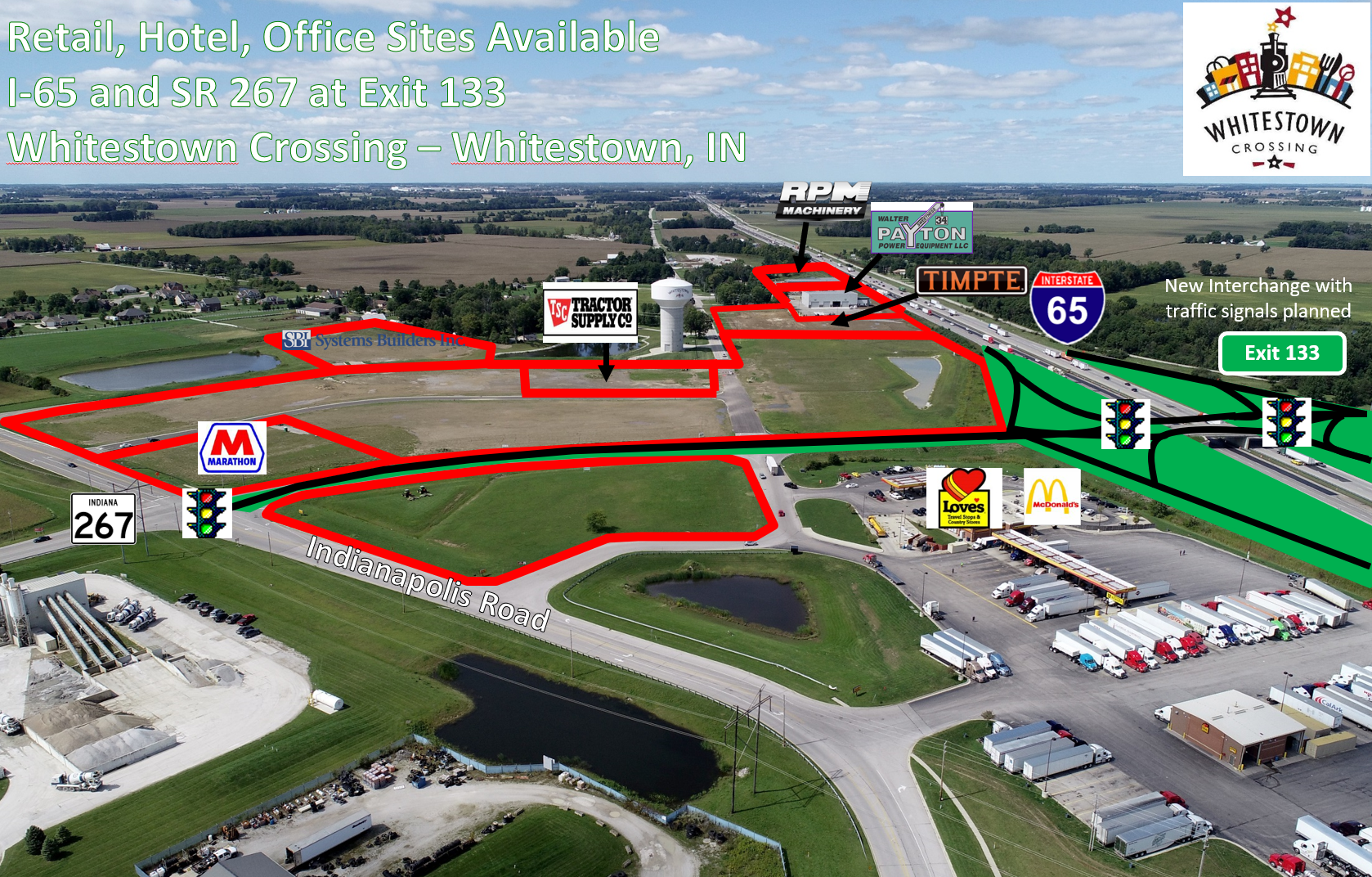 4155 S Indianapolis Rd, Whitestown, IN for sale Aerial- Image 1 of 2