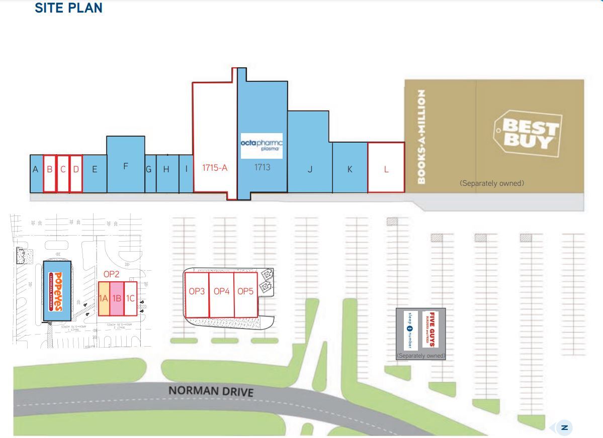 1707-1729 Norman Dr, Valdosta, GA for lease Site Plan- Image 1 of 1