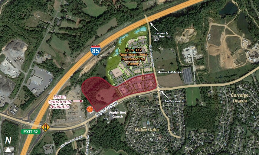 6841 Poplar Tent Rd, Concord, NC for sale - Aerial - Image 2 of 2