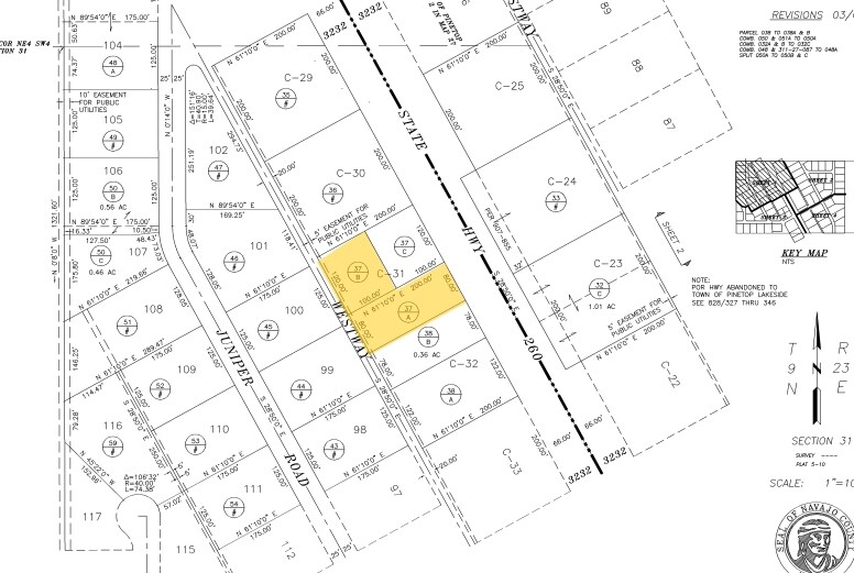 593 E White Mountain Blvd, Pinetop, AZ for sale Plat Map- Image 1 of 1