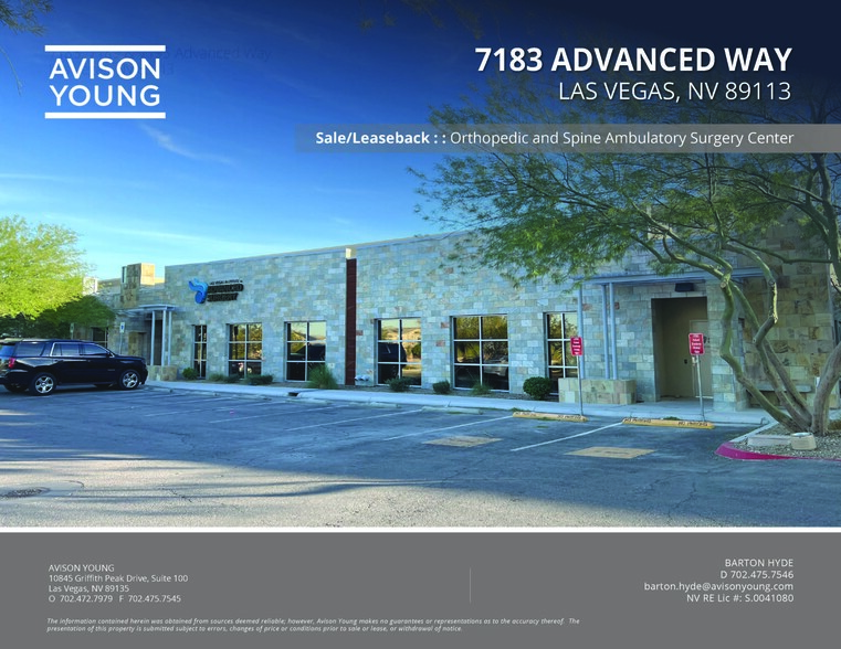 7183 Advanced Way, Las Vegas, NV for sale - Building Photo - Image 1 of 1