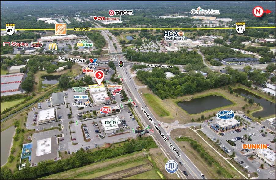 976 W Mitchell Hammock Rd, Oviedo, FL for lease - Aerial - Image 3 of 4