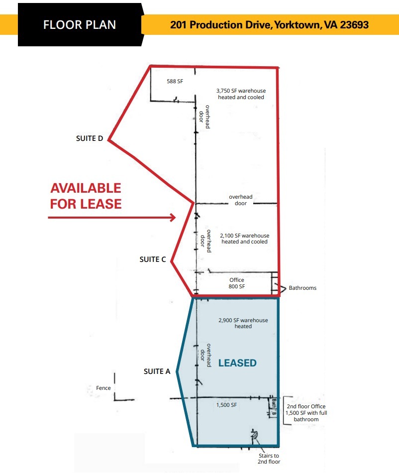 201 Production Dr, Yorktown, VA for lease Floor Plan- Image 1 of 1