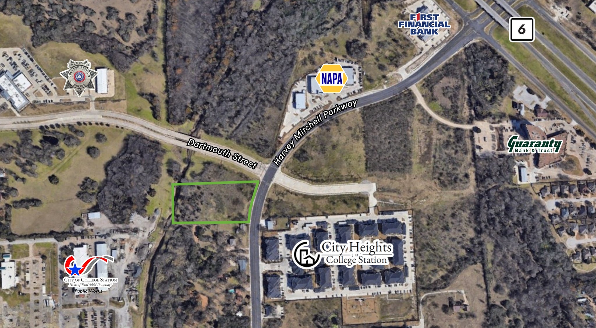 NWC of Harvey Mitchell Parkway South and Dartmouth, College Station, TX for sale Aerial- Image 1 of 4