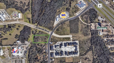 NWC of Harvey Mitchell Parkway South and Dartmouth, College Station, TX - AERIAL  map view - Image1