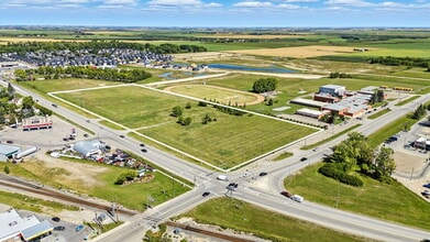 Intersection of Highway 581 and Highway 2A, Carstairs, AB - AERIAL  map view - Image1