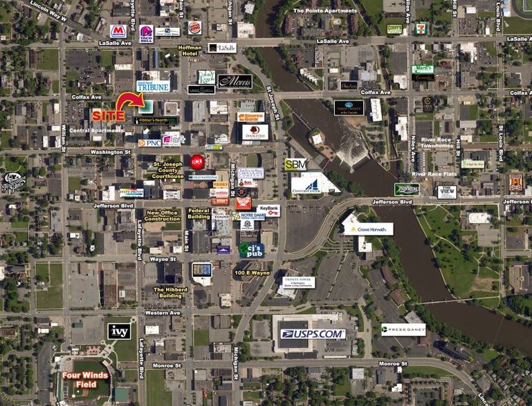 220 W Colfax Ave, South Bend, IN for lease - Aerial - Image 2 of 4