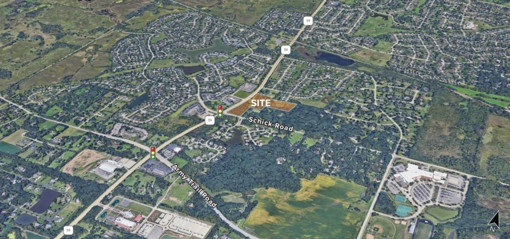 NEC Rt 59 & Schick Rd, Bartlett, IL for sale Aerial- Image 1 of 4