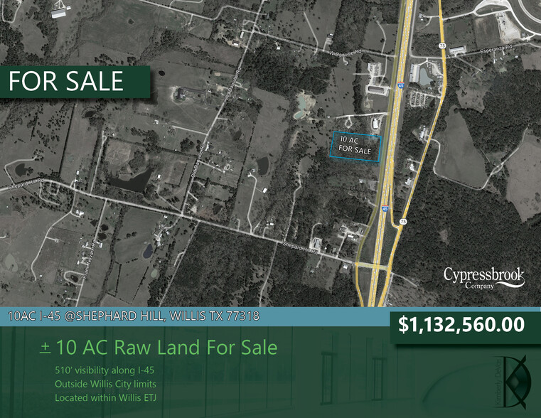 0 I-45 & Shepherd Hill rd, Willis, TX for sale - Building Photo - Image 1 of 5