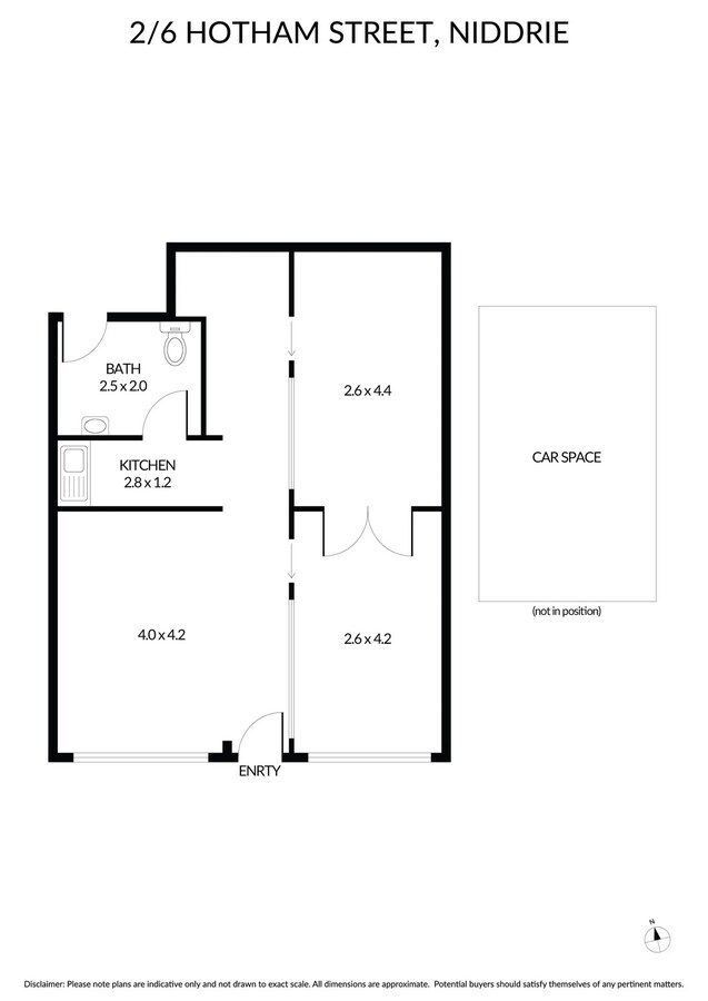 6 Hotham Rd, Niddrie, VIC 3042 - Unit 2 - - Floor Plan - Image 2 of 6