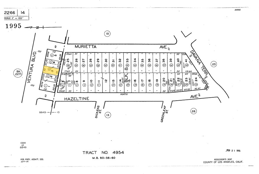 14044 Ventura Blvd, Sherman Oaks, CA for lease - Plat Map - Image 3 of 8