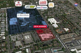 135 N Jackson Ave, San Jose, CA - Aerial map view