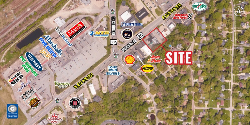 7444 Mentor Ave, Mentor, OH for lease - Aerial - Image 1 of 3