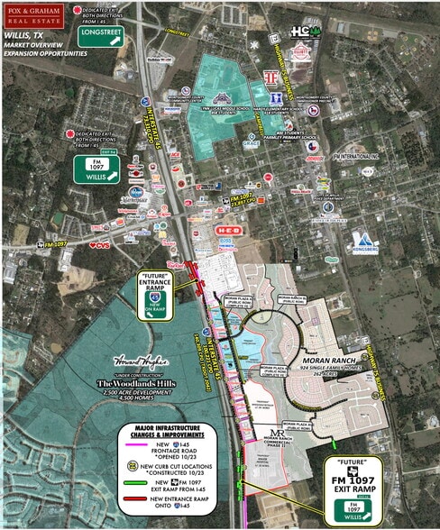 I-45 & FM 1097, Willis, TX for sale - Aerial - Image 2 of 4