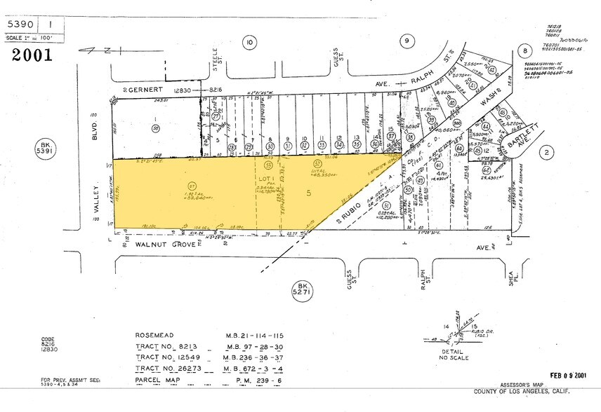8614 E Valley Blvd, Rosemead, CA for sale - Plat Map - Image 1 of 1