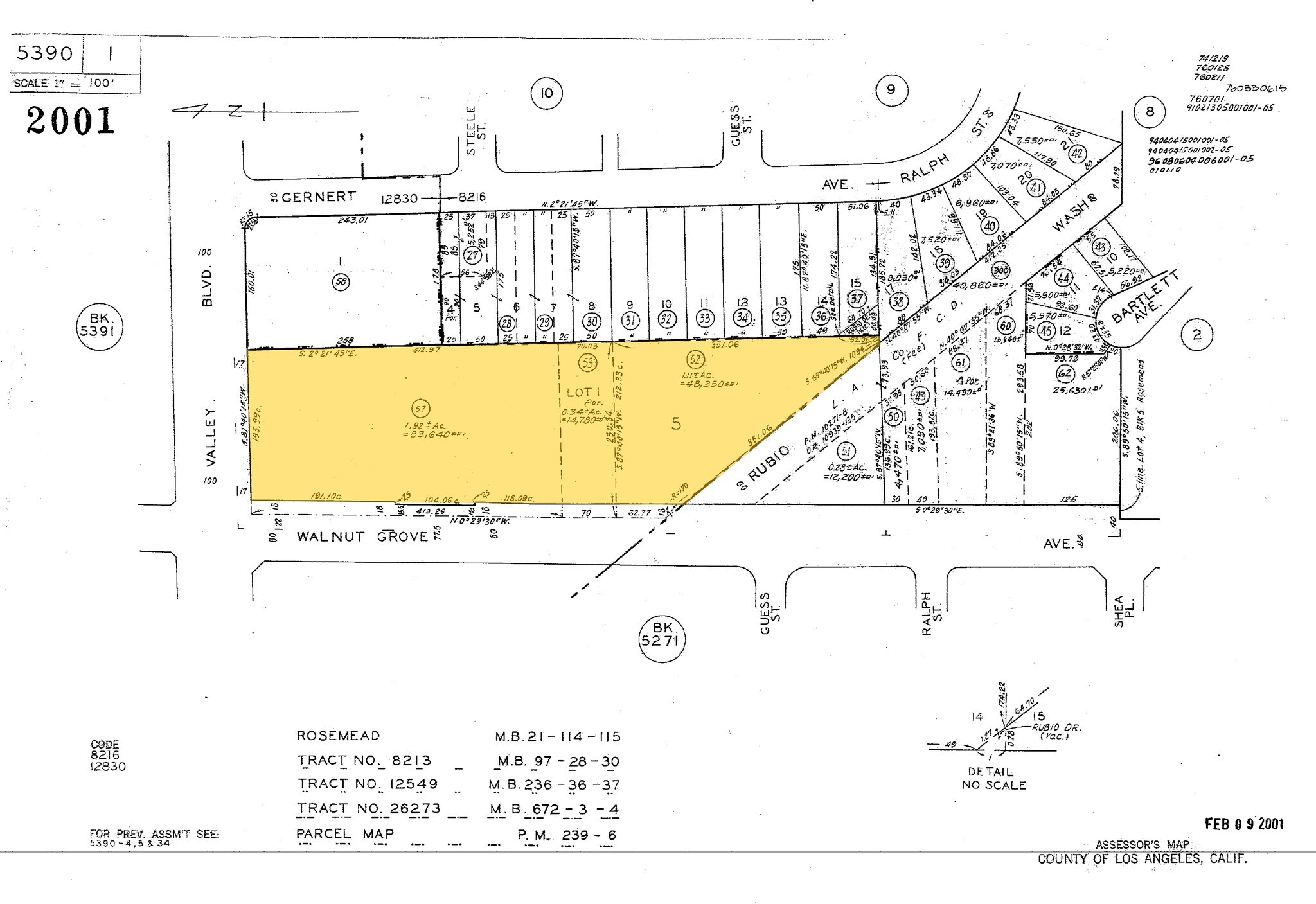 8614 E Valley Blvd, Rosemead, CA for sale Plat Map- Image 1 of 1