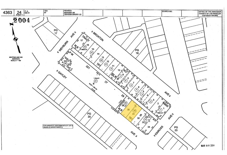1072-1080 Gayley Ave, Los Angeles, CA for sale - Plat Map - Image 2 of 3
