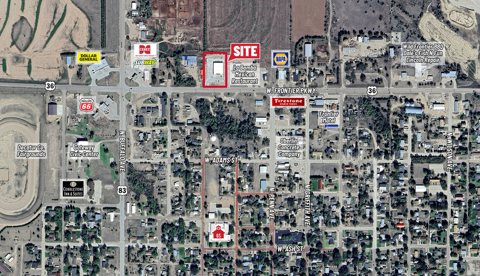 213 W Frontier Pky, Oberlin, KS for lease - Aerial - Image 2 of 2