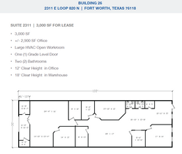 2501-2519 Gravel Dr, Fort Worth, TX for lease Floor Plan- Image 1 of 1