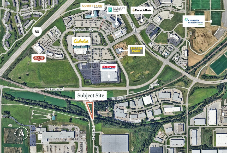 126th & W Giles Rd, La Vista, NE for sale - Aerial - Image 1 of 12