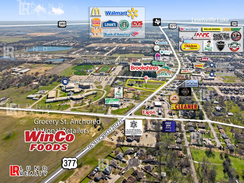 US 377 -3 AC | ON SEWER | COMMERCIAL | 3 LOTS, Aubrey, TX for sale - Building Photo - Image 3 of 9