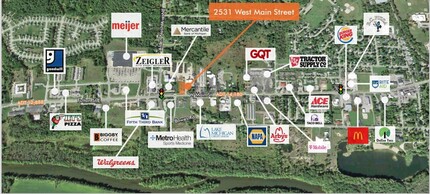 2531 W Main St, Lowell, MI - aerial  map view