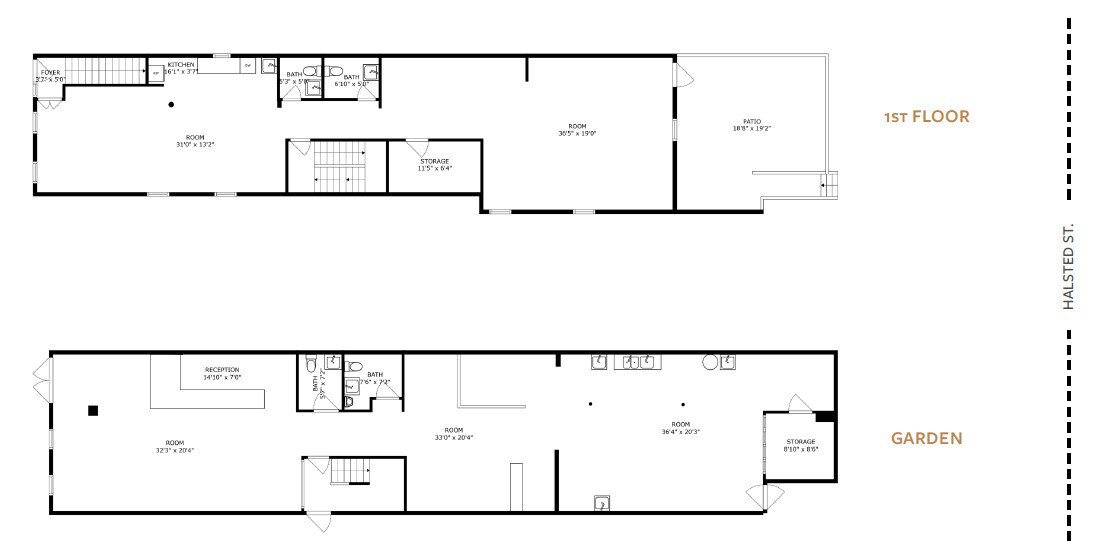 1629 N Halsted St, Chicago, IL for lease Floor Plan- Image 1 of 2