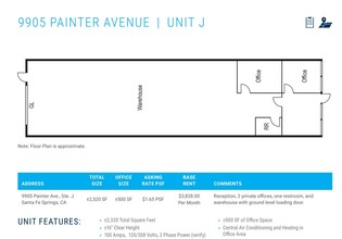 9825 Painter Ave, Santa Fe Springs, CA for lease Floor Plan- Image 1 of 1