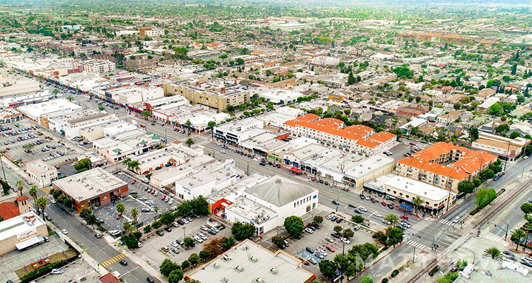 6122-6130 Pacific Blvd, Huntington Park, CA for lease - Aerial - Image 2 of 4